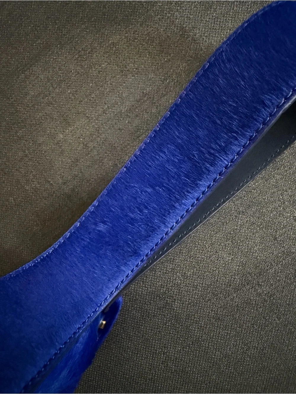 Tory Burch Blue Calf Hair Big buckle Crossbody Bag